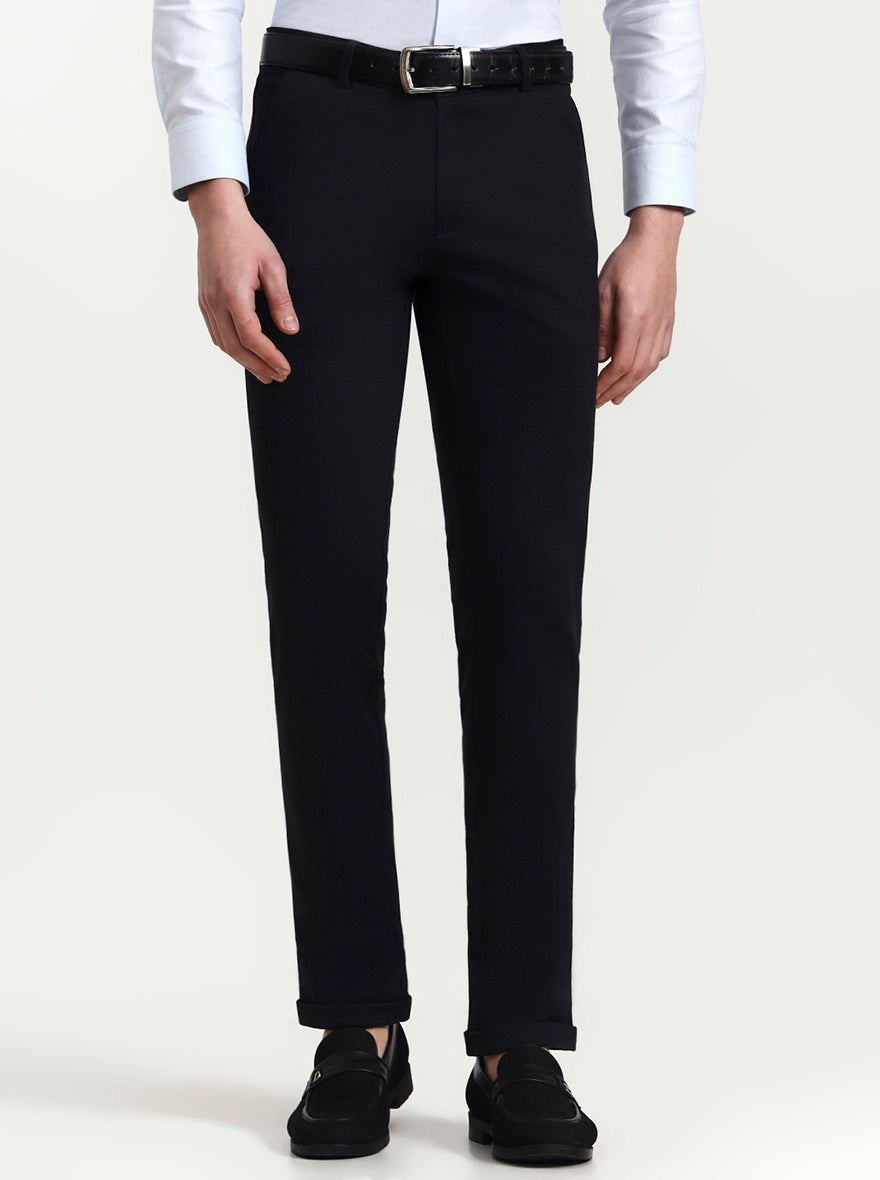 Blue Solid Slim Fit Club Wear Trouser | Wyre