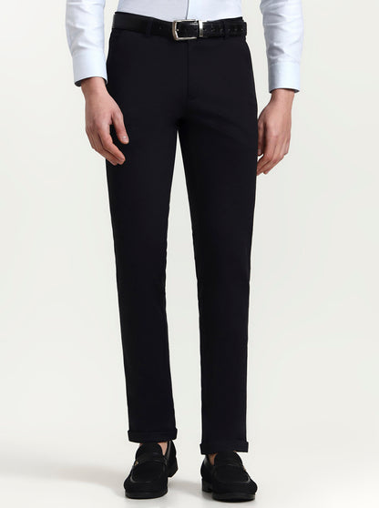 Blue Solid Slim Fit Club Wear Trouser | Wyre