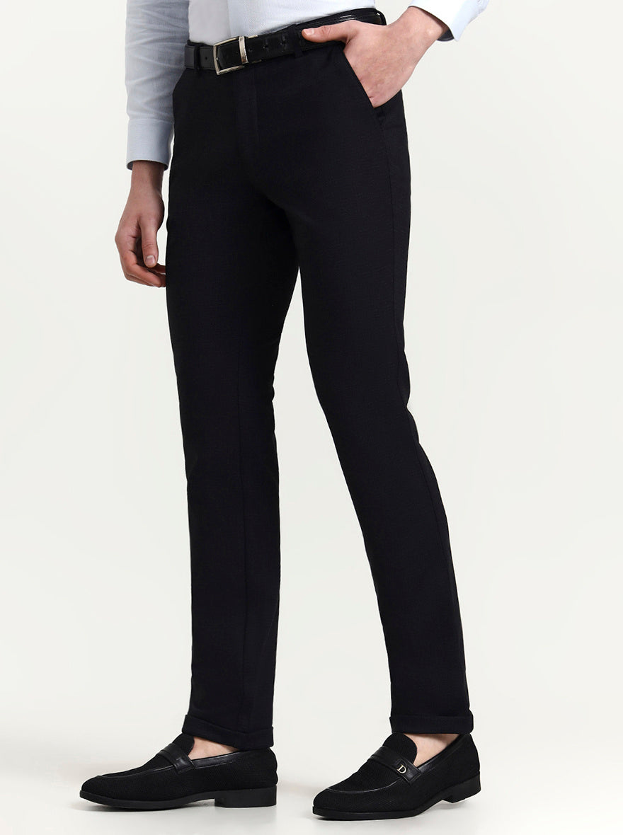 Blue Solid Slim Fit Club Wear Trouser | Wyre
