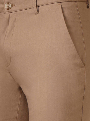 Brown Checked Super Slim Fit Casual Trouser | Greenfibre