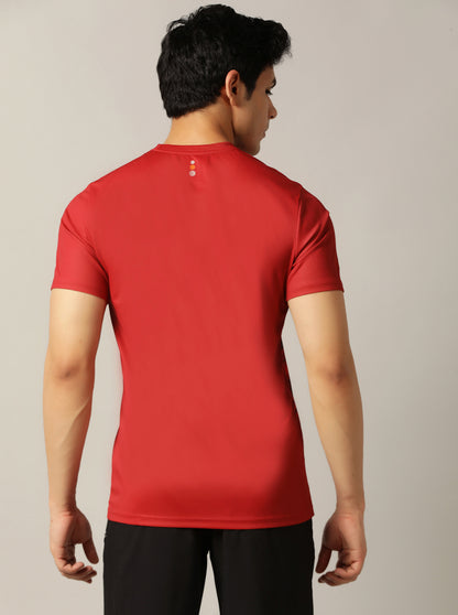 Red Printed Slim Fit T-Shirt | Jade Play
