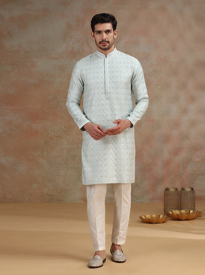 Cream Embroidered Kurta Pajama | JB X JB