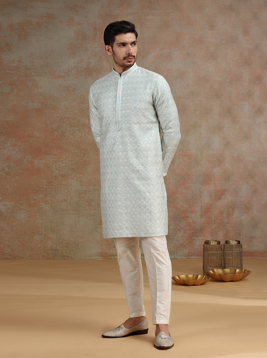 Cream Embroidered Kurta Pajama | JB X JB