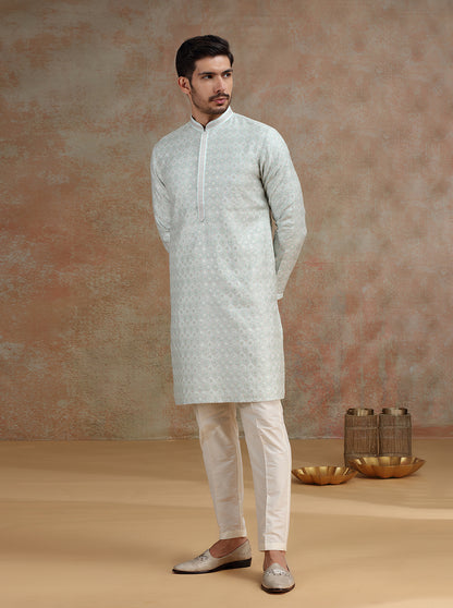 Cream Embroidered Kurta Pajama | JB X JB