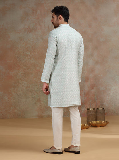 Cream Embroidered Kurta Pajama | JB X JB