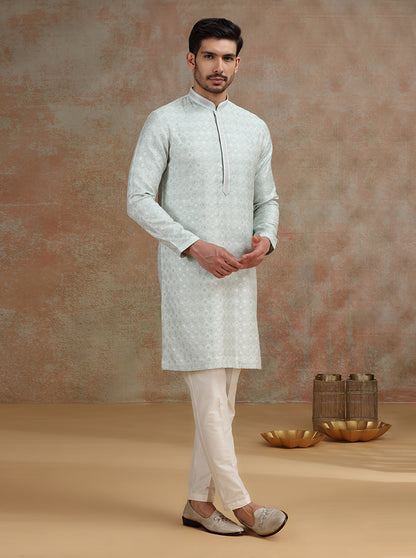 Cream Embroidered Kurta Pajama | JB X JB