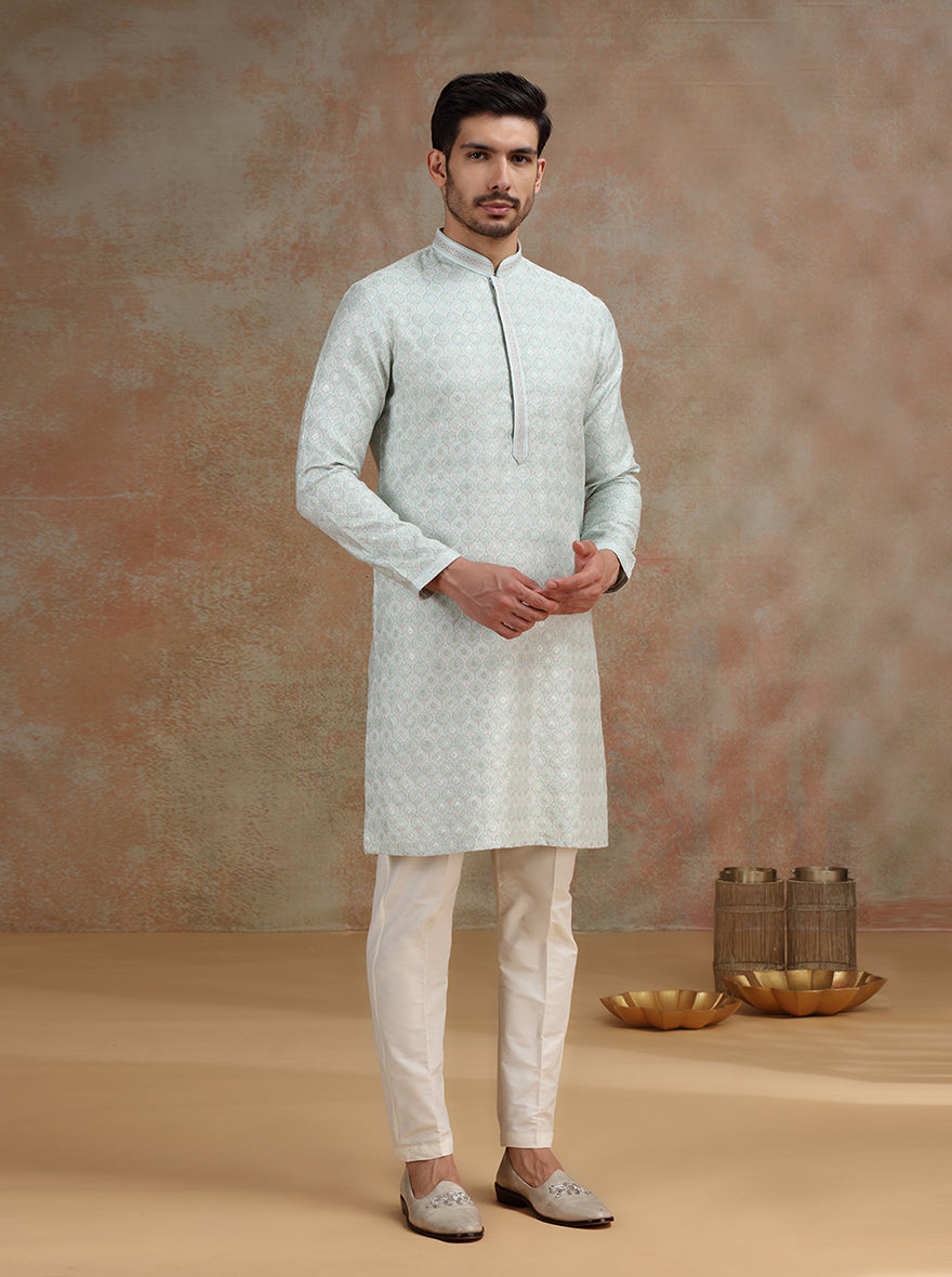 Cream Embroidered Kurta Pajama | JB X JB