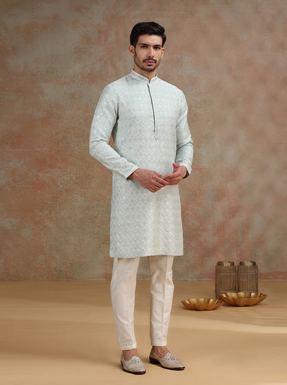 Cream Embroidered Kurta Pajama | JB X JB