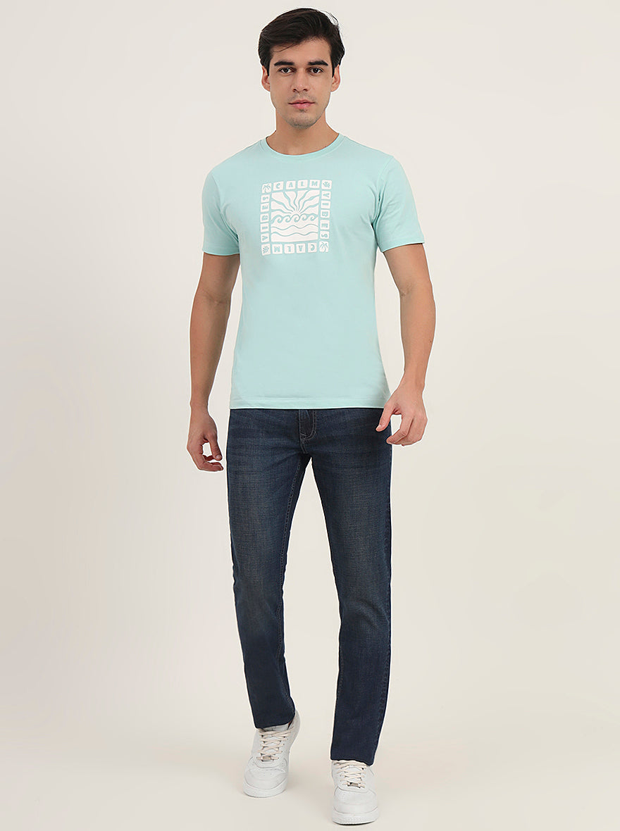 Dark Blue Washed Narrow Fit Jeans | Greenfibre
