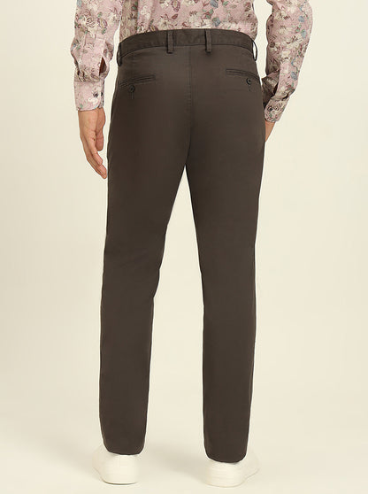 Dark Grey Solid Uno Fit Casual Trouser | JadeBlue