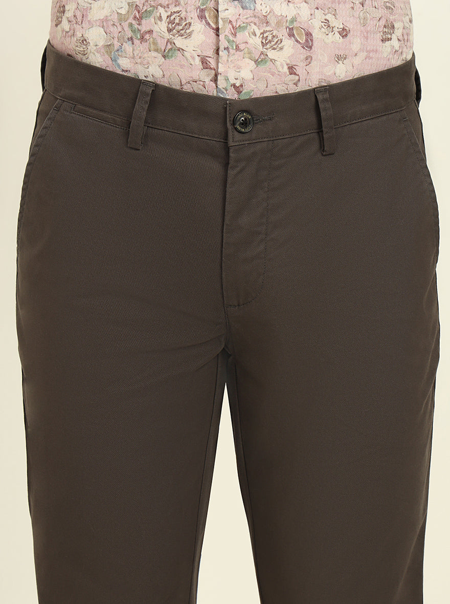 Dark Grey Solid Uno Fit Casual Trouser | JadeBlue