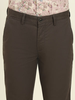 Dark Grey Solid Uno Fit Casual Trouser | JadeBlue