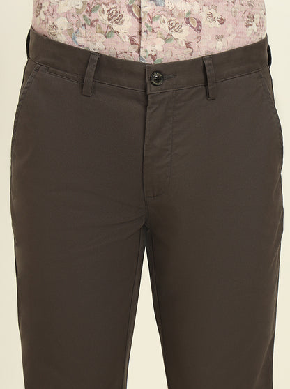 Dark Grey Solid Uno Fit Casual Trouser | JadeBlue