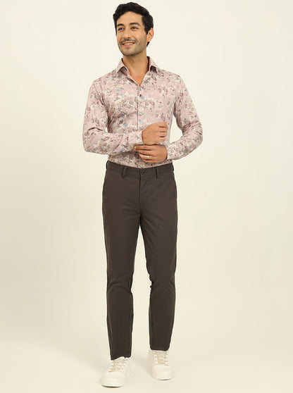 Dark Grey Solid Uno Fit Casual Trouser | JadeBlue