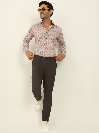 Dark Grey Solid Uno Fit Casual Trouser | JadeBlue