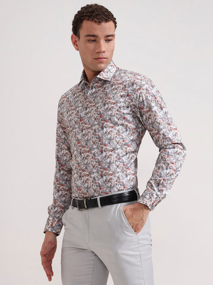 Multicolor Printed Slim Fit Party Wear Shirt | Wyre