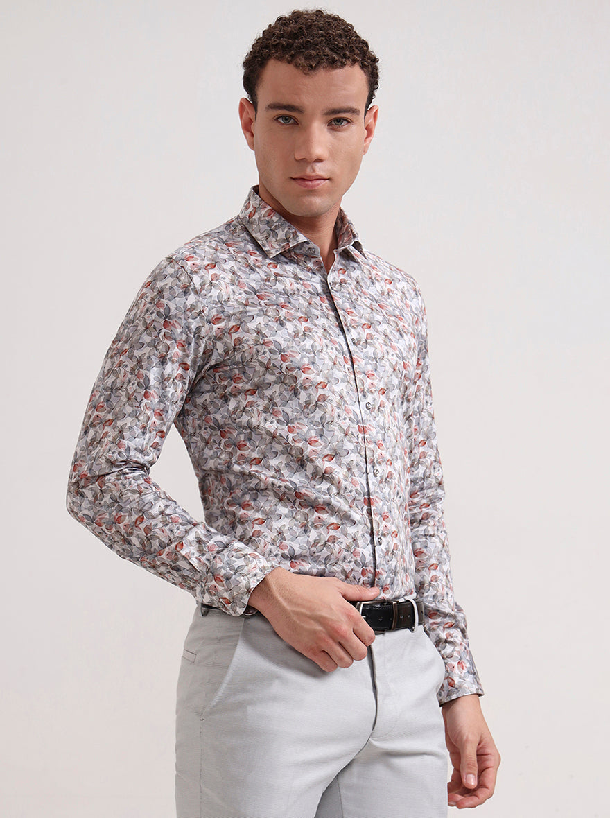 Multicolor Printed Slim Fit Party Wear Shirt | Wyre