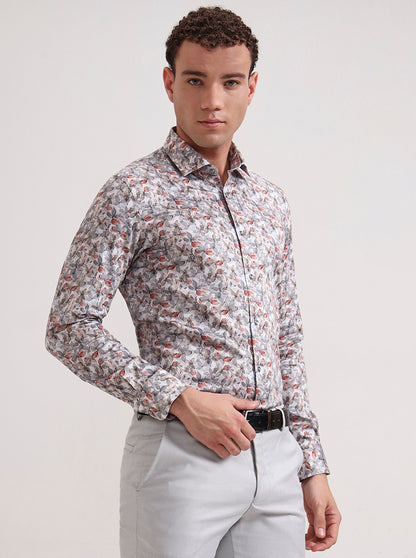 Multicolor Printed Slim Fit Party Wear Shirt | Wyre
