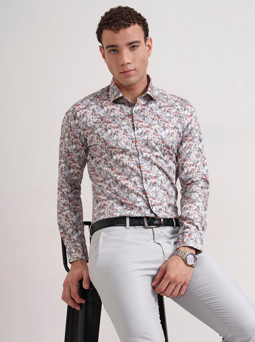 Multicolor Printed Slim Fit Party Wear Shirt | Wyre