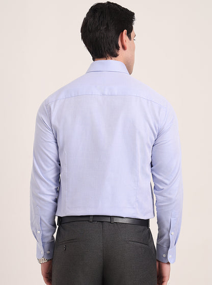 Light Blue Solid Slim Fit Formal Shirt | Metal