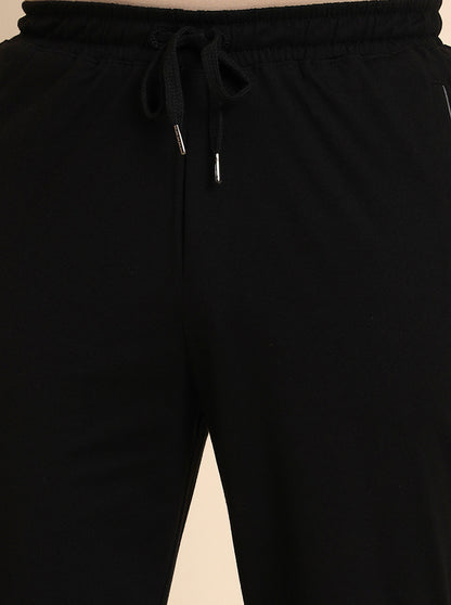 Black Solid Regular Fit Track Pant | JadeBlue