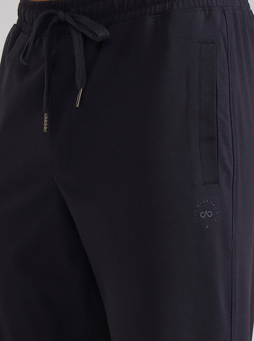 Dark Grey Solid Slim Fit Track Pant | JadeBlue