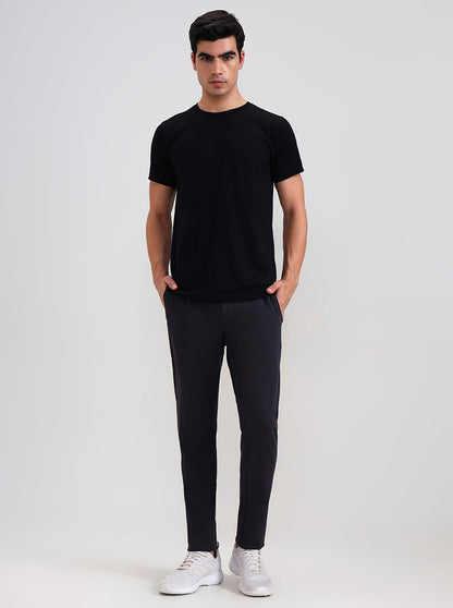 Dark Grey Solid Slim Fit Track Pant | JadeBlue