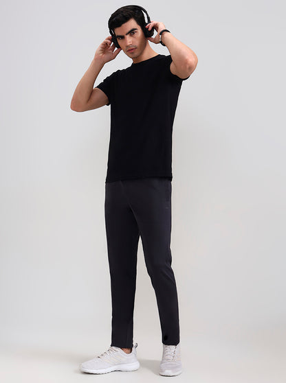 Dark Grey Solid Slim Fit Track Pant | JadeBlue