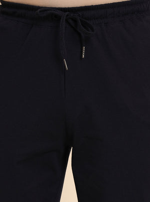 Navy Blue Solid Regular Fit Track Pant | JadeBlue