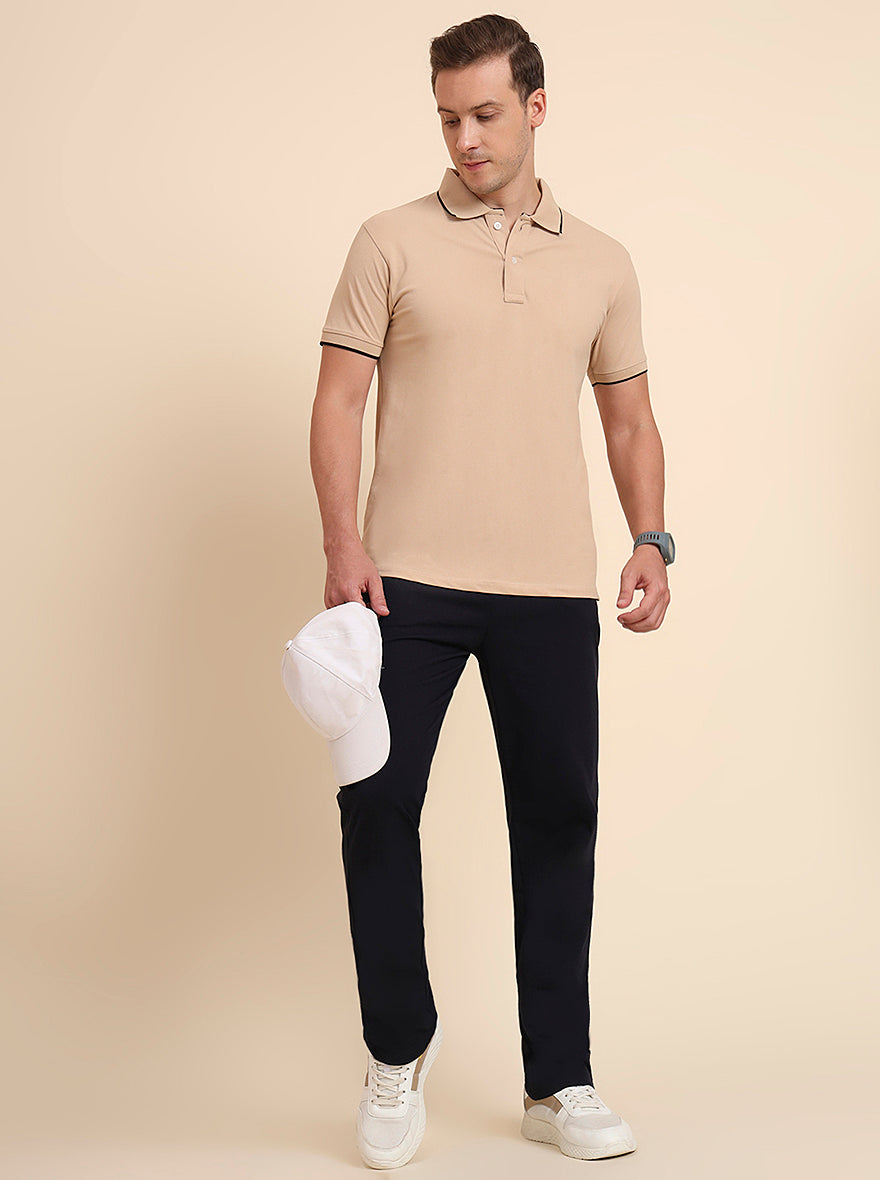 Navy Blue Solid Regular Fit Track Pant | JadeBlue