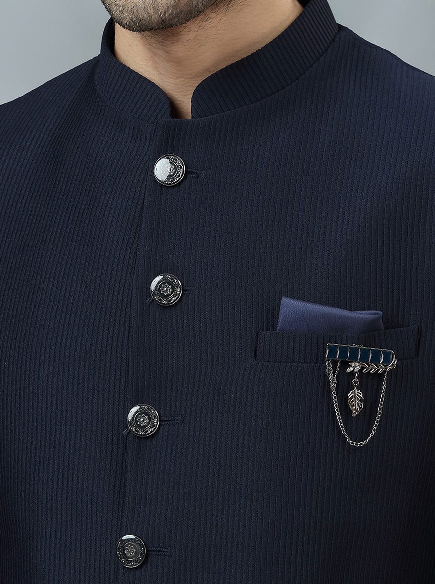 Blue Solid Jodhpuri Suit | JadeBlue