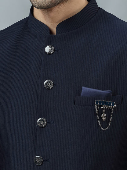 Blue Solid Jodhpuri Suit | JadeBlue