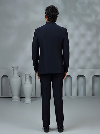 Blue Solid Jodhpuri Suit | JadeBlue