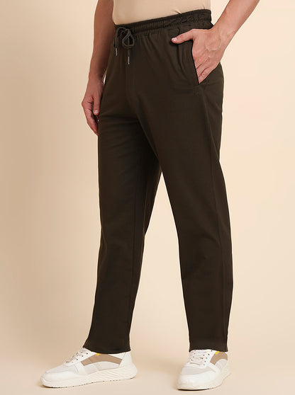 Olive Solid Regular Fit Track Pant | JadeBlue