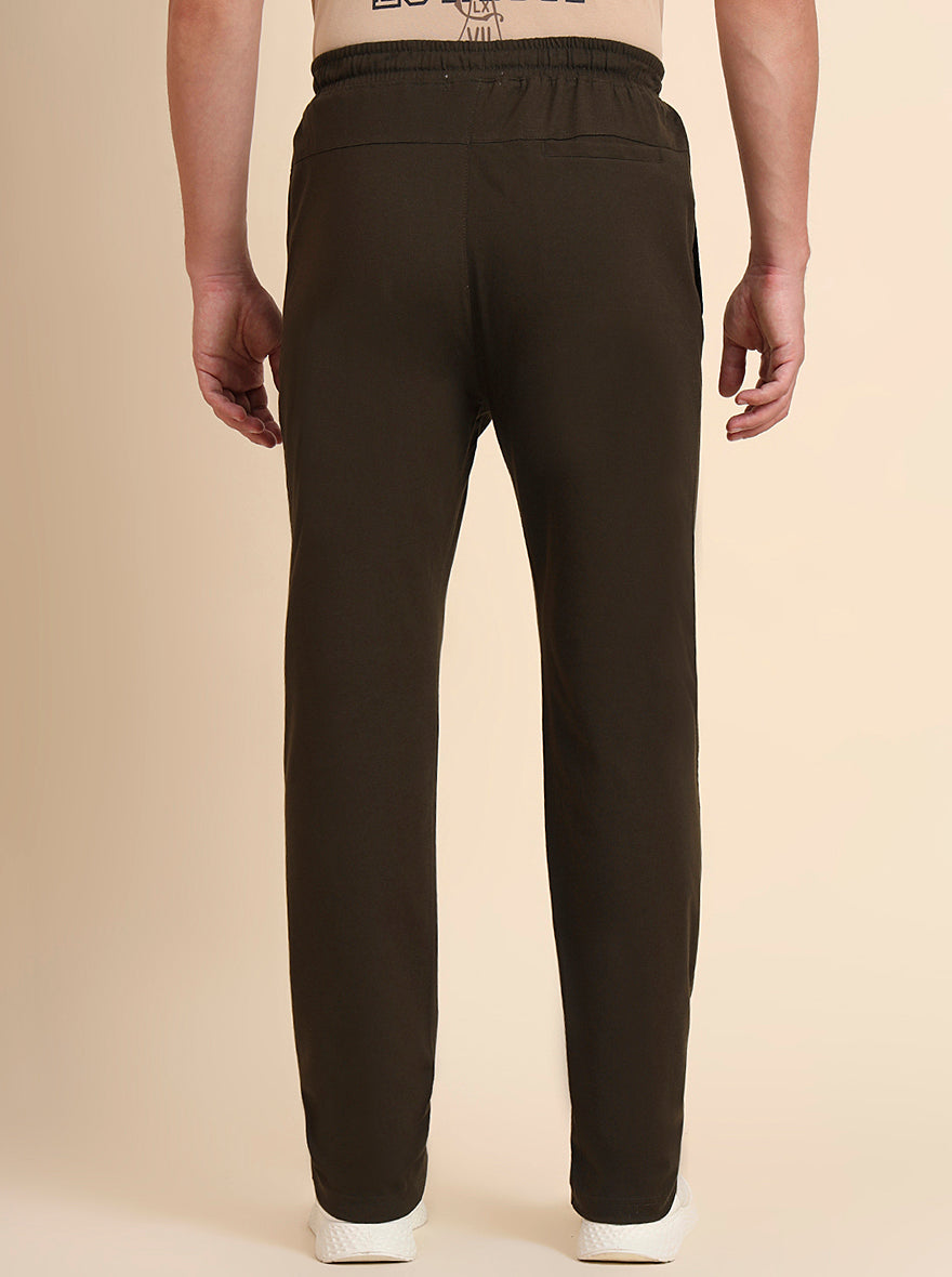 Olive Solid Regular Fit Track Pant | JadeBlue