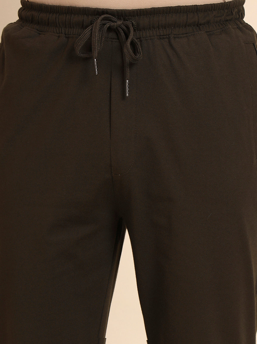 Olive Solid Regular Fit Track Pant | JadeBlue