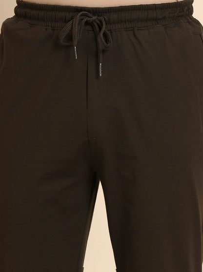Olive Solid Regular Fit Track Pant | JadeBlue