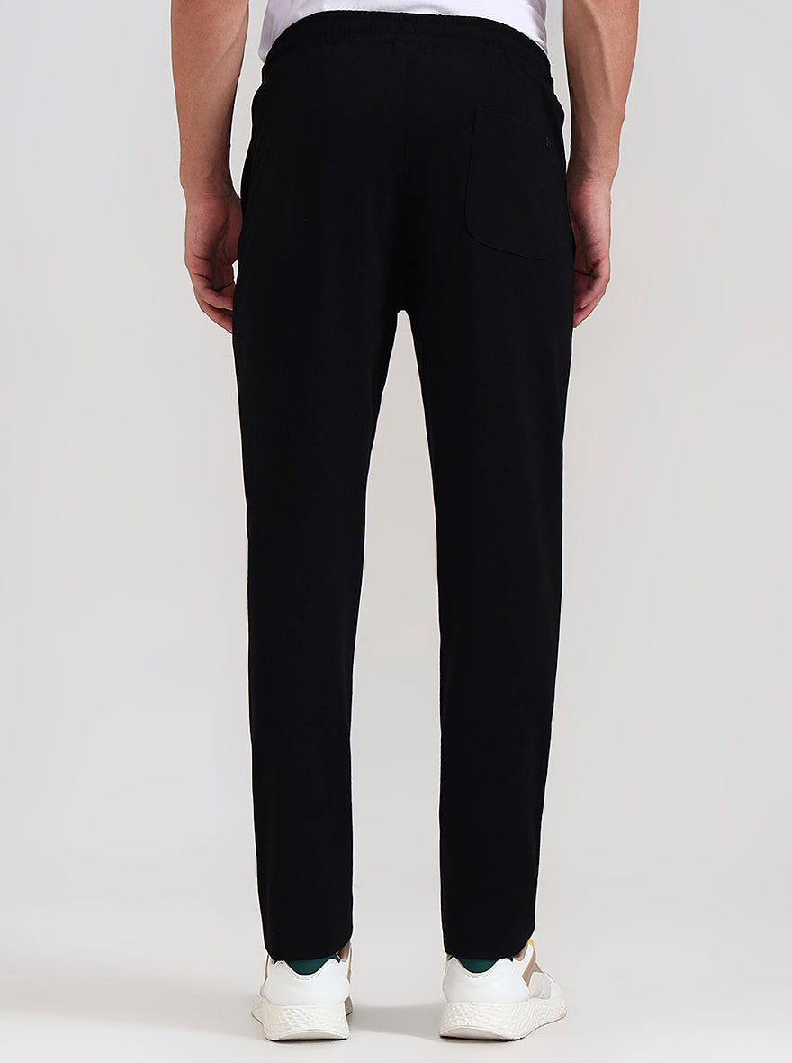 Black Solid Slim Fit Track Pant | JadeBlue