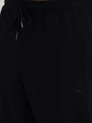 Black Solid Slim Fit Track Pant | JadeBlue