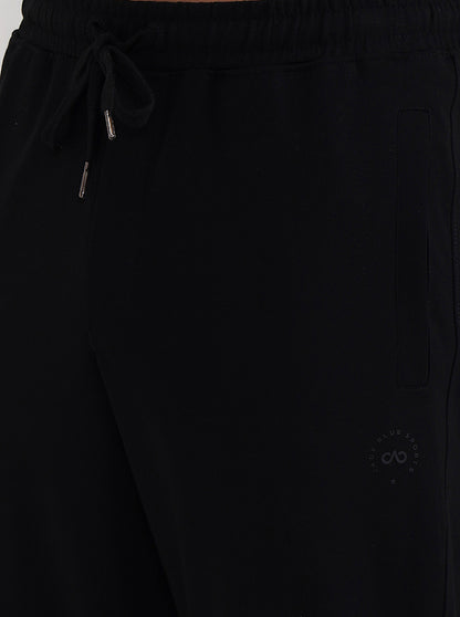 Black Solid Slim Fit Track Pant | JadeBlue