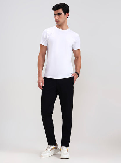 Black Solid Slim Fit Track Pant | JadeBlue