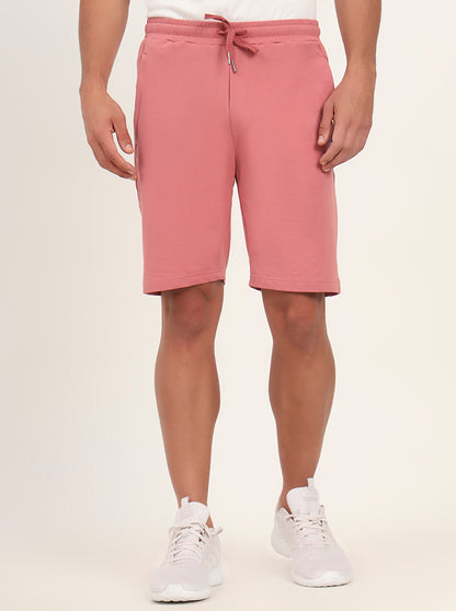Peach Solid Slim Fit Shorts | JadeBlue
