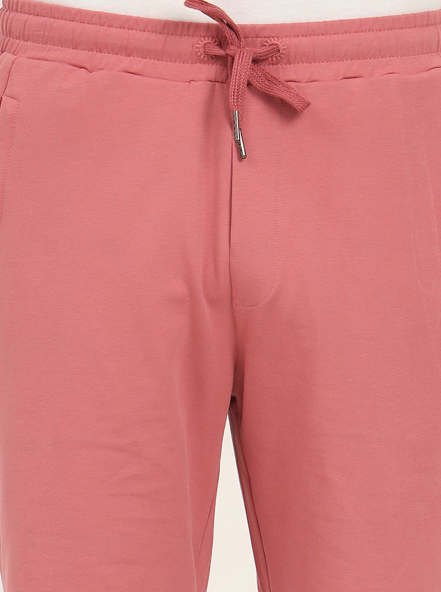 Peach Solid Slim Fit Shorts | JadeBlue