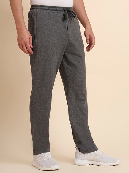 Anthra Grey Solid Regular Fit Track Pant | JadeBlue