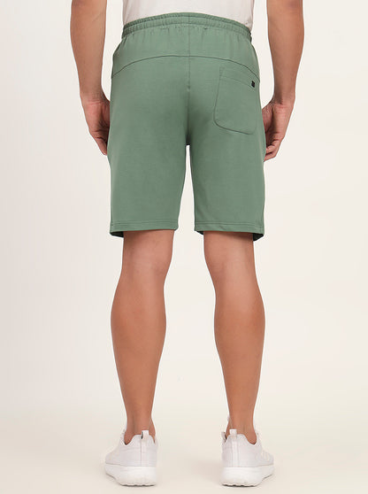 Winter Green Solid Slim Fit Shorts | JadeBlue