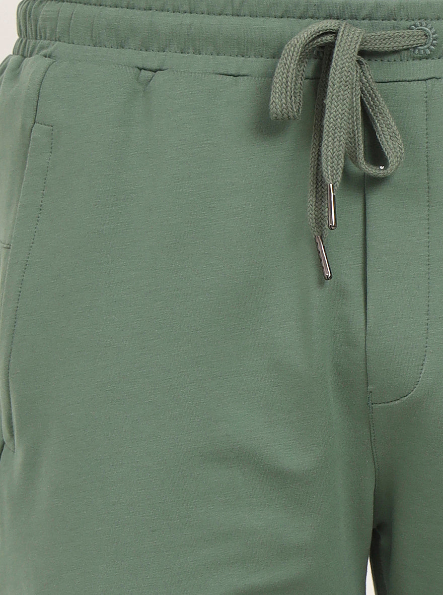 Winter Green Solid Slim Fit Shorts | JadeBlue