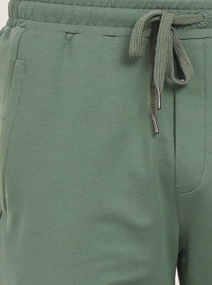 Winter Green Solid Slim Fit Shorts | JadeBlue