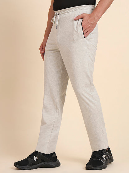 Ecru Solid Regular Fit Track Pant | JadeBlue