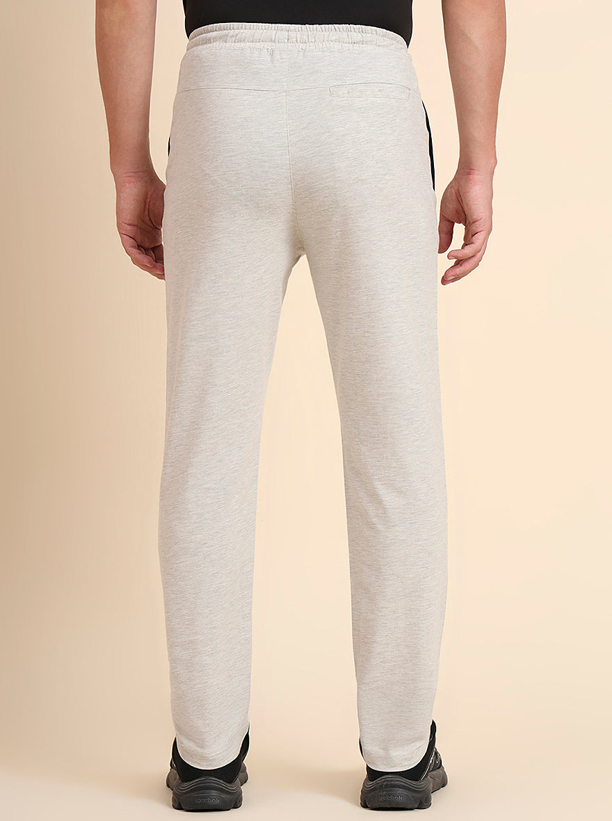 Ecru Solid Regular Fit Track Pant | JadeBlue