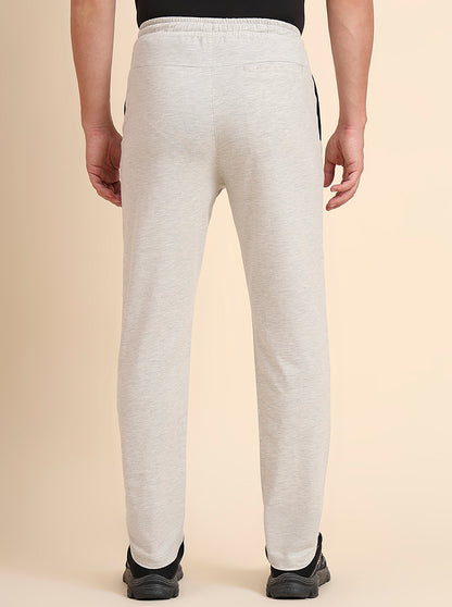 Ecru Solid Regular Fit Track Pant | JadeBlue
